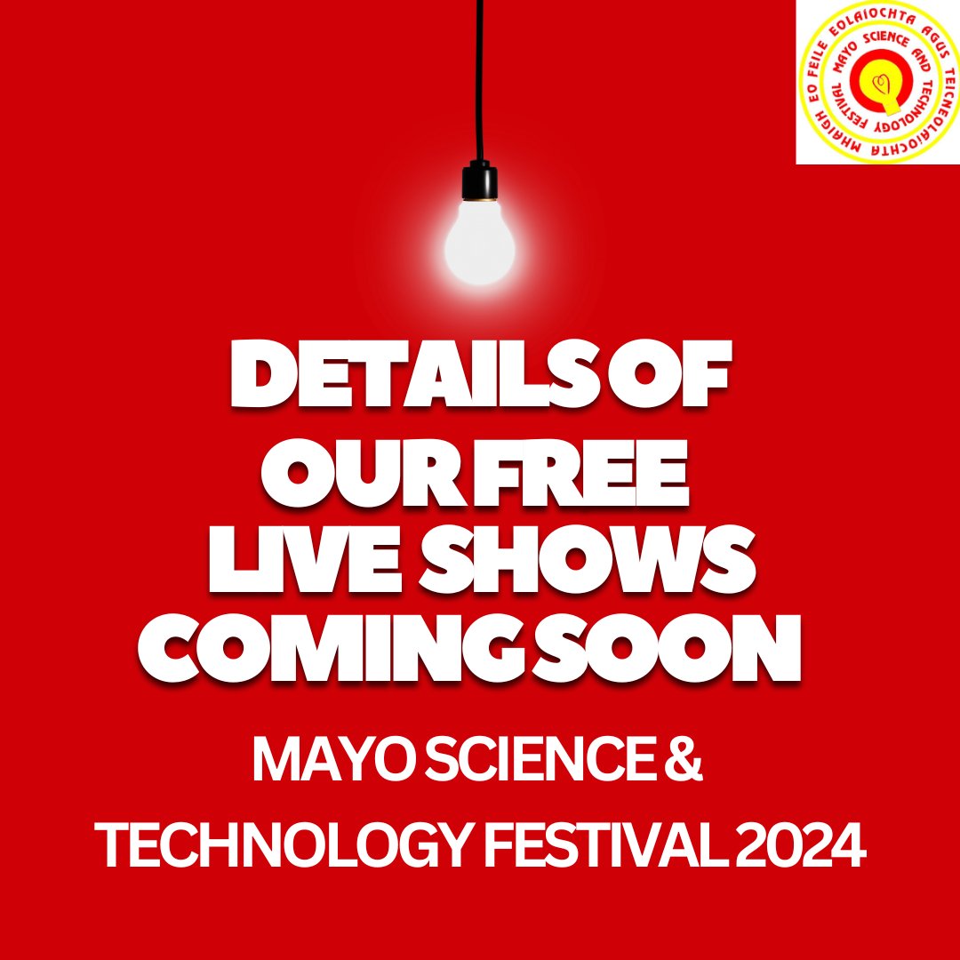 🔬✨ Get ready for some exciting experiences at the Mayo Science &amp; Technology Festival 2024! 🚀

🎉 Details of our FREE LIVE SHOWS are on the way very soon! Stay tuned for amazing science fun and innovation that will inspire minds! 🌟

📅 Follow us for updates!