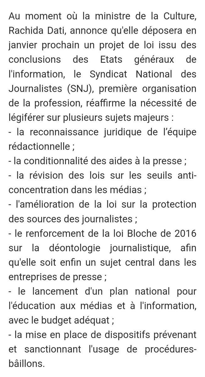 SNJ_national's tweet photo. RÉSOLUTION FINALE du 106e congrès national du SNJ 🗒 
(A dérouler 🧵) 
1/10

Indépendance des rédactions, aides à la presse, seuils anti-concentration, protection des sources, le SNJ réaffirme la nécessité de légiférer sur ces sujets majeurs ⬇️ 
https://t.co/szvptjUxKn https://t.co/OW0So95nTr