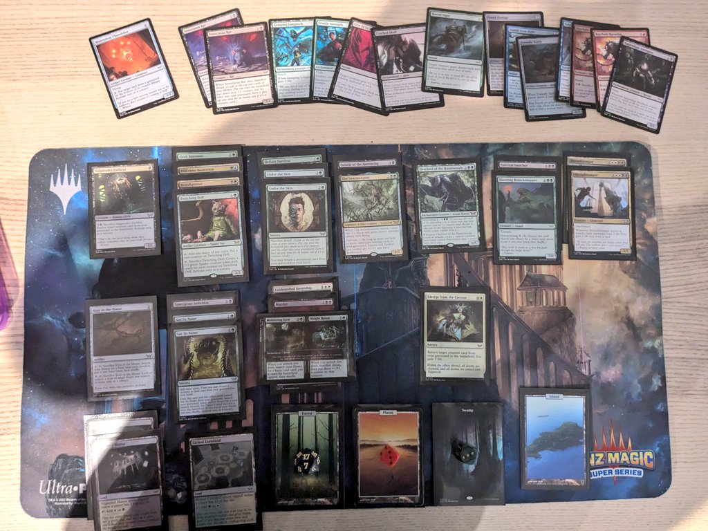 mtg_nomad's tweet image. 2-1 at tonight's #MagicMates #DSK draft with a very fun 4c reanimator deck featuring 2 Shroudstompers, Swarmweaver and 6 ways to get them back.

Lost a round to flood + Valgavoths Onslaught.

SB Chandelier was not needed.