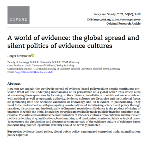 EIUI_Dal's tweet photo. As a concept, #EvidenceBasedPolicyMaking (EBPM) has received broad appeal globally. In @PolicySociety, H Straßheim asks what explains the spread of EBPM when it has been frequently critiqued & highlights a need for greater diversity in evidence cultures. https://t.co/A7EsNsQkT0 https://t.co/XT5ChIjxa6