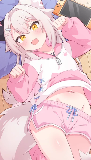 あるじ～遊べーのポーズ 