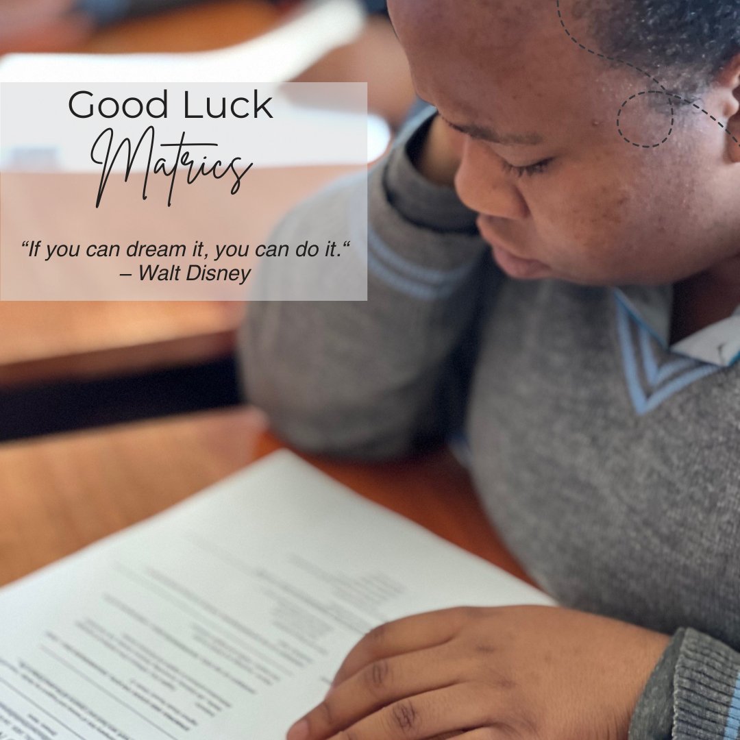 Good Luck to All Matriculants! 🤩🎉

To every student stepping into this final chapter, we're rooting for you! Now is your moment to rise to the challenge with courage and confidence.

#Matric2024 #GoodLuck #YouCanDoIt #KSP #KhulaniSchools #TNF