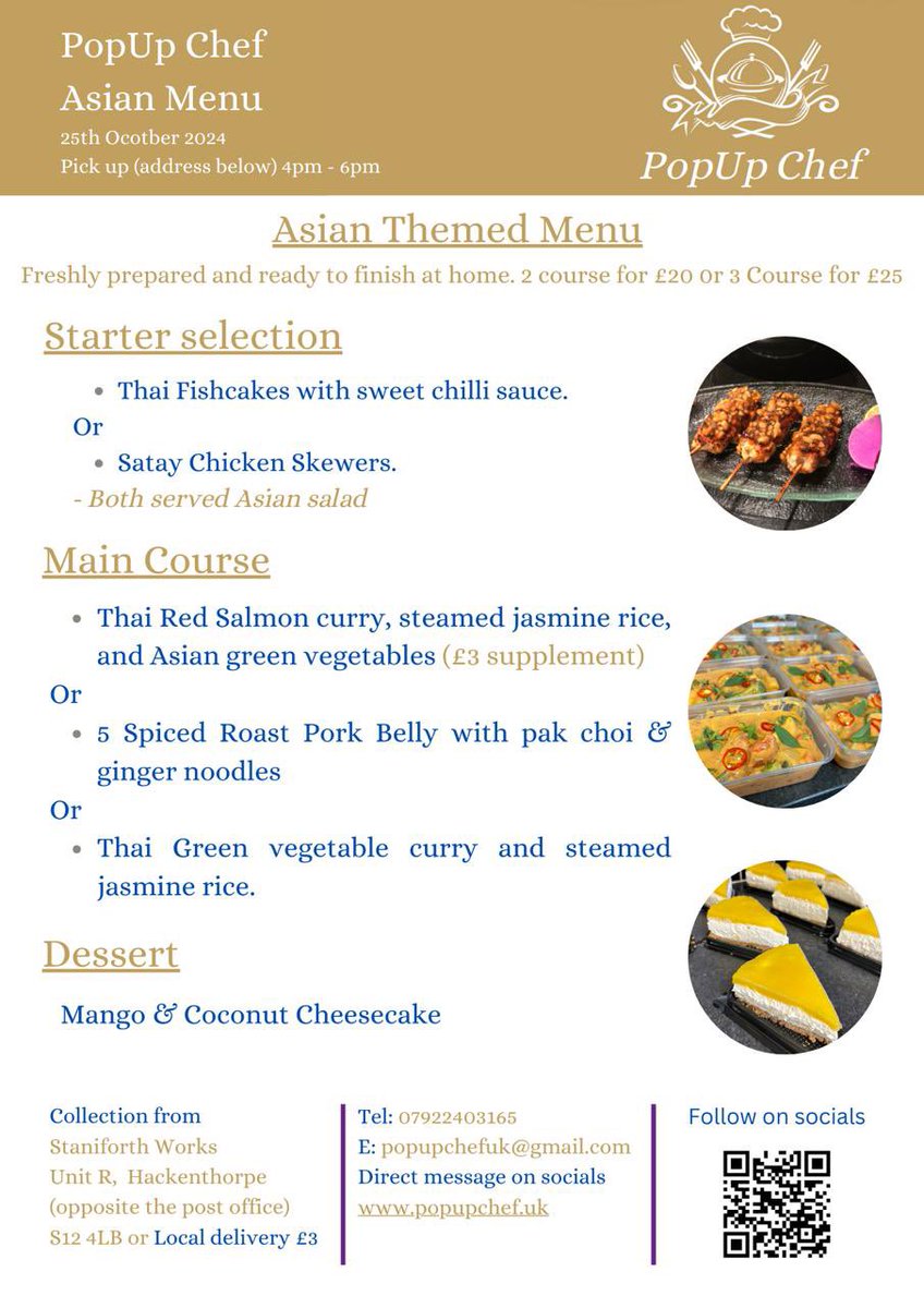 paul_deehan's tweet photo. It’s Asian time for this week’s PopUp chef themed-menu. 
There are some of my favourite dishes on this week’s menu, especially the Thai Red Salmon. So delicious. 
Don’t miss out, message now to book for this Friday takeout. 

Thank you Paul. Aka PopUp Chef 

#sheffieldissuper https://t.co/gjezCxfX8J