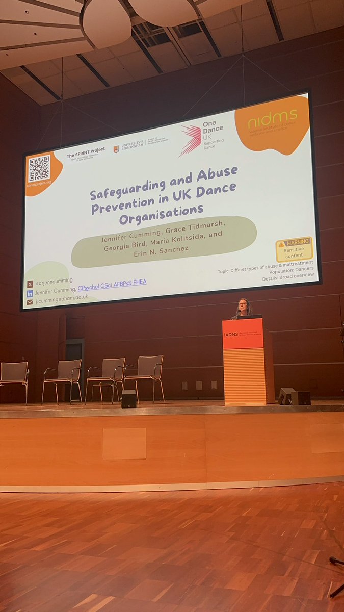 Maria Kolitsida (she/her) (@mkolitsida) on Twitter photo Professor <a href="/drjenncumming/">Prof Jennifer Cumming</a> presenting our SPRINT Project research on Safeguarding and Abuse Prevention in UK Dance Organizations at <a href="/IADMS/">IADMS</a> #IADMS2024 <a href="/grace_tidmarsh/">Dr Grace Tidmarsh</a> <a href="/Georgia_Bird95/">Dr Georgia Bird</a> <a href="/eirinn_sanchez/">Erin Sanchez</a> Professor <a href="/drjenncumming/">Prof Jennifer Cumming</a> presenting our SPRINT Project research on Safeguarding and Abuse Prevention in UK Dance Organizations at <a href="/IADMS/">IADMS</a> #IADMS2024 <a href="/grace_tidmarsh/">Dr Grace Tidmarsh</a> <a href="/Georgia_Bird95/">Dr Georgia Bird</a> <a href="/eirinn_sanchez/">Erin Sanchez</a>