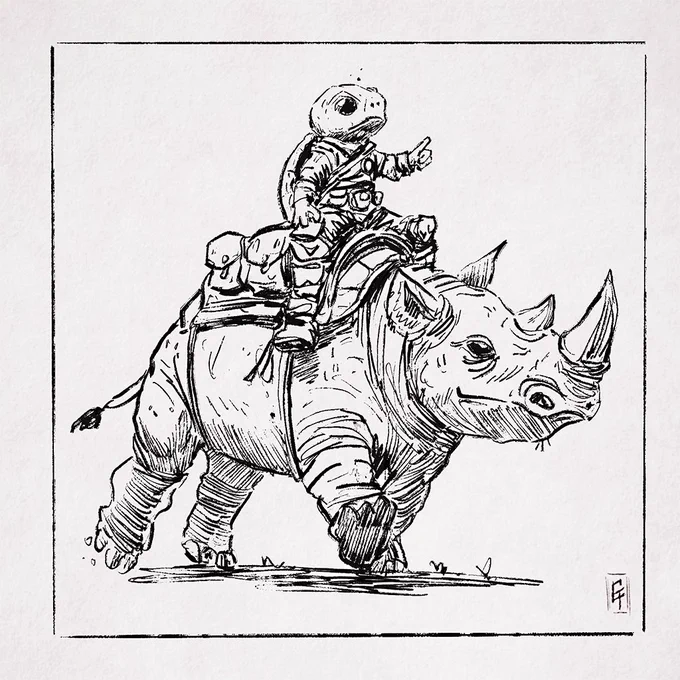 #inktober Day 21: #rhinoceros 