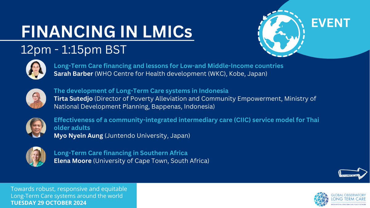 FINANCING IN LMICs🗨️
12pm - 1:15pm BST ⏰
<a href="/barbersarahl/">Sarah Barber</a>, Tirta Sutedjo, Myo Nyein Aung, Elena Moore🔍
lse.zoom.us/meeting/regist…
5/