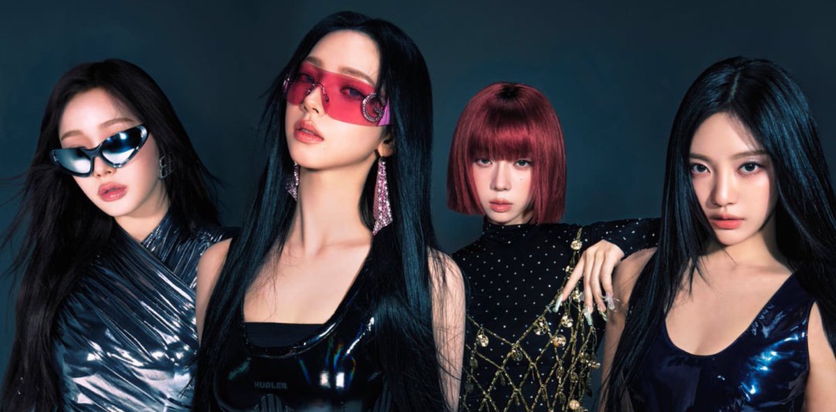 PopBase's tweet image. aespa on their new song ‘Whiplash’:

“Cats gon' copy one idea, two, then the whole look, then deny it.”