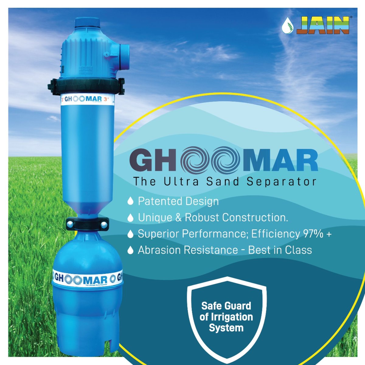 JainIrrigation's tweet photo. Experience purity in every drop with Jain Irrigation’s Ghoomar Filter—engineered to bring you clean, safe water with unmatched efficiency!
#GoGhoomar and Dive into the clarity of #MoreCropPerDrop 💧
#JainFilters #SandSeparator #AgTech #AgriTech #JainIrrigation #JISL https://t.co/sXxTDHlwON