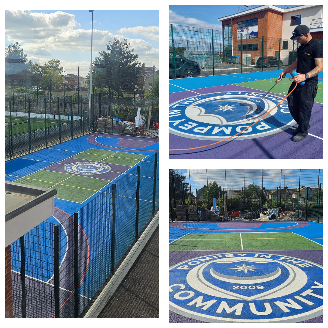 We teamed up with <a href="/PompeyITC/">Pompey in the Community</a> to create a vibrant area to inspire #physicalactivity across all #sports and demographics.⚽️🏓 We installed a Sports Coated Multi-Court with a custom Pompey In The Community logo. Learn more in our latest #casestudy!.hubs.la/Q02TBp6j0

#PITC
