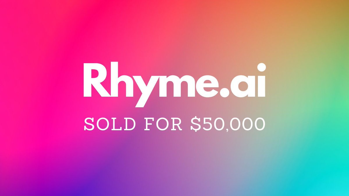 NameBio's tweet image. Yesterday saw $419k in domain name sales including:

$50,000 Rhyme․ai
$40,000 Across․ai
$23,911 Swarms․ai
$17,820 Void․ai
$4,165 RelianceHealth․com

Rhyme last sold for $555, Across for $777, and Void for $313. Wild 🤯🔥

Full list 👉 namebio.com/daily

#Domains