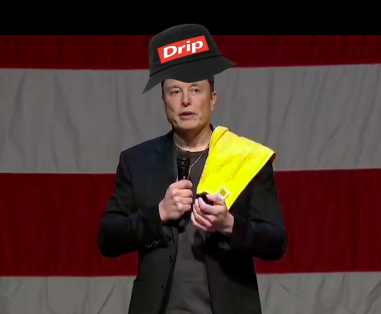 baylor9985's tweet photo. 🚨 In his latest speech, sporting a lemon towel over his shoulder and suave navy blazer, Elon Musk warns humanity they must stop dressing like NPCs and urgently get some $Drip in their wardrobe!!!

@Dripcto #Drippedout #Getdripped #fashionmeta https://t.co/guLJbwL25E