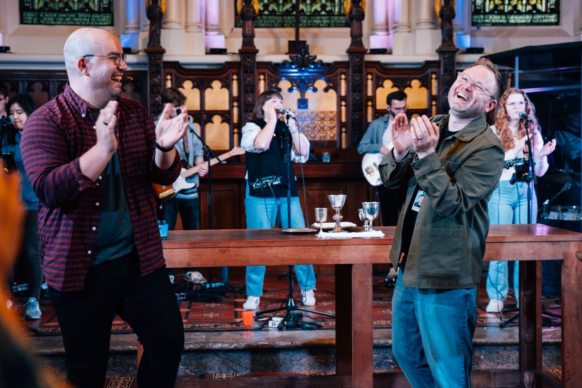 The joy of Eucharist with new friend <a href="/bendoolan/">Ben Doolan</a> at <a href="/stthomasncl/">St Thomas’ Newcastle</a> this weekend as I preached with many people coming to salvation and adoption in Jesus, living deeper into the Gospel, and being baptised with Spirit and fire! #joy #renewal #brothers #newwine #charismaticanglicans