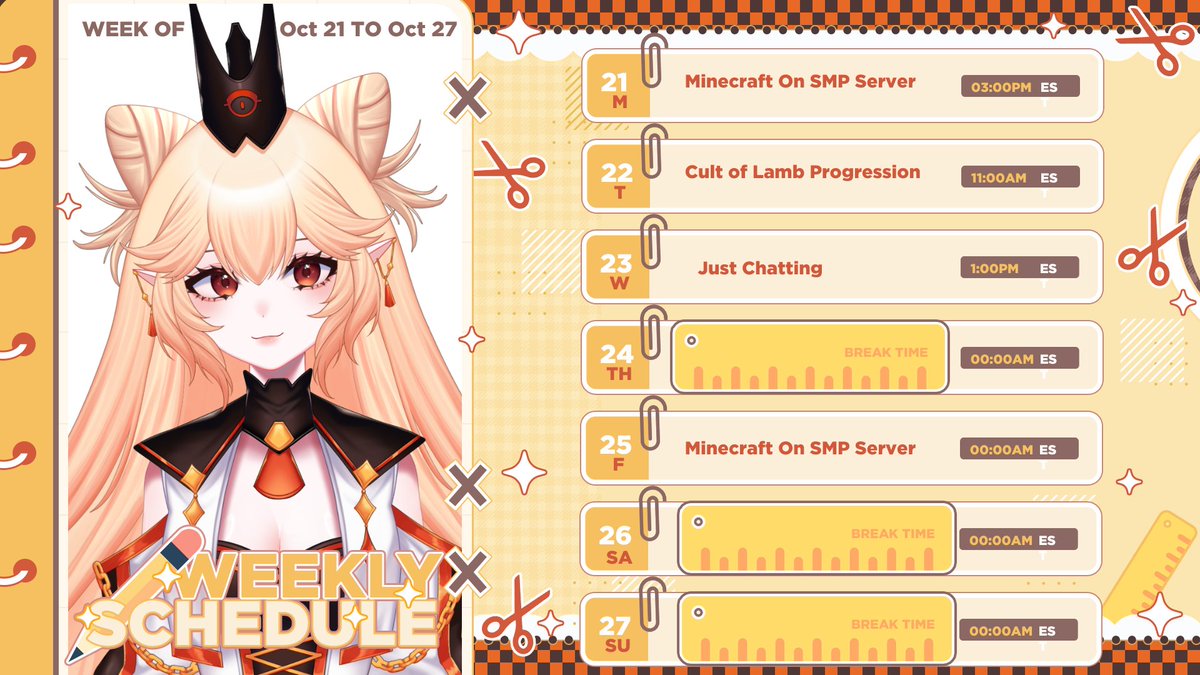 Fybeebibi's tweet photo. Here's the Stream Schedule for Oct 21- Oct 27th! Hope to see you there UvO
#VS_Fable #vtuber #Streamschedual https://t.co/iKnSOE4G5L