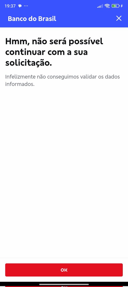 bilq_is's tweet photo. @BancodoBrasil fui abrir uma conta, na finalização deu uma mensagem e disse que n finalizou, depois quando eu tento criar novamente diz que eu já tenho uma conta e pede agência e conta mas eu n recebi o SMS com esses dados e tmb n consegui suporte no chat do app https://t.co/T89Rq8s2rj
