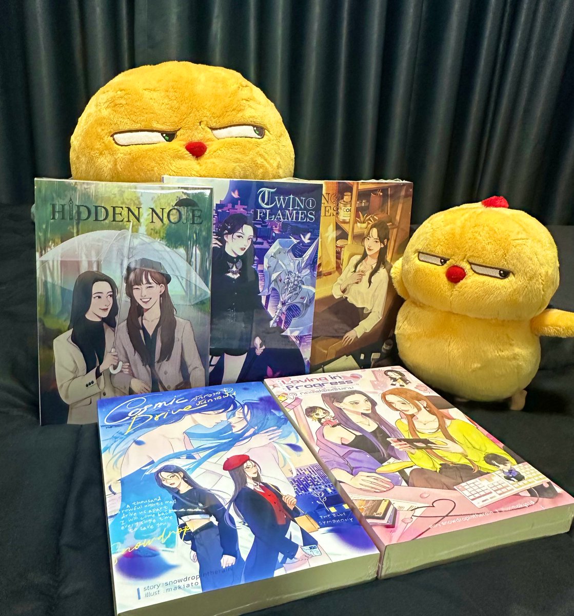 Baboochikaa's tweet photo. ตั้งรุ่นแม่ไปถึงรุ่นลูก ครบถ้วนทุกเล่ม📚🥰
#hiddennote #ฝนน้ำหอม
#twinflames #ยมทูตฮัน
#cosmicdrive #จักรวาลบันดาลฝัน #lovinginprogress #กดเลิฟเพื่อเริ่มเกม
@snowdropitr #นิยายยูริ #yuri https://t.co/219b3HSmXX