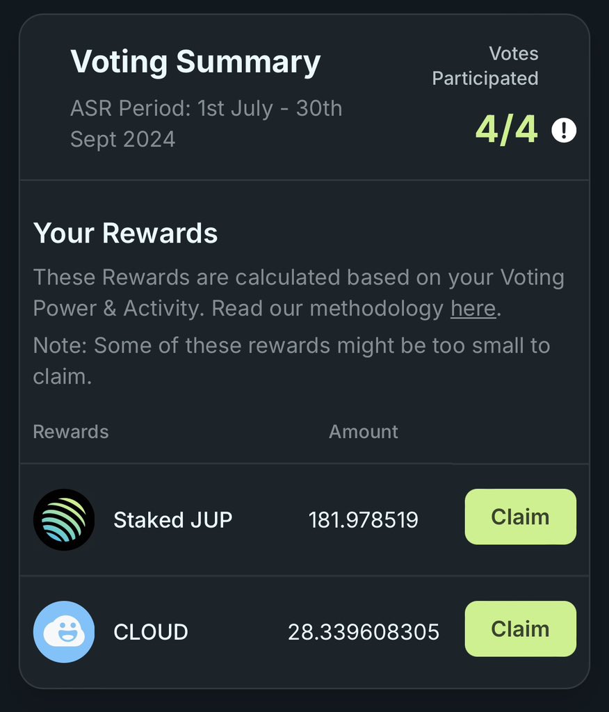 Claim is now available 

That’s why I fell in love with <a href="/jup_dao/">JupiterDAO</a>