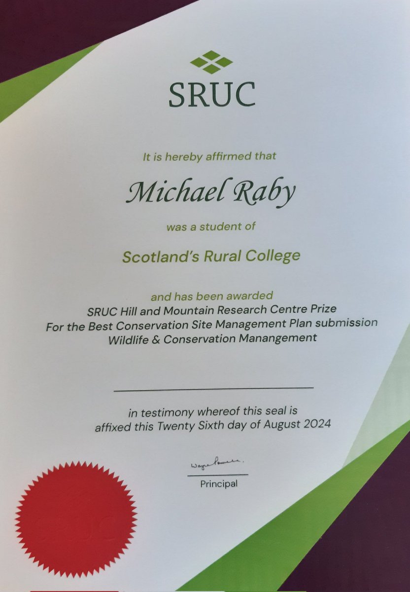 MikeRaby5's tweet photo. So it seems lightning can strike twice. @SRUC @SRUCCountryside  Wildlife and Conservation Management Student of the year and Site Management Plan of the year. Massive thank you to the inspirational teaching team for all their help and support! https://t.co/PHThnNJ7Sy