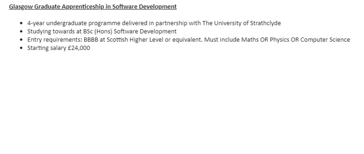 SshsSTEM1's tweet photo. JPMorgan Graduate Apprenticeship Glasgow Software Development 
Closing date -  Friday 28 February 2025
Click here to apply 
https://t.co/YpR0xe3hr5

@StStephensHS https://t.co/zlCgvdHLdp