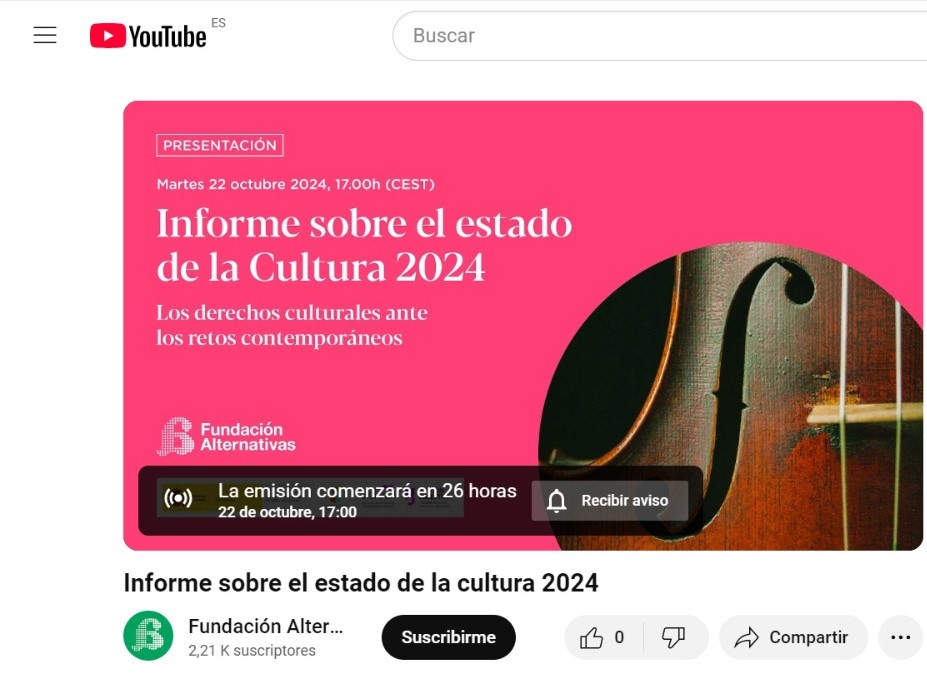 ae_ic_com's tweet photo. @urjc @PatCorredor La presentación del 'Informe sobre el estado de la cultura 2024' se podrá seguir en directo por Youtube https://t.co/GRUvJz4XUb https://t.co/tqeOb1QDI7