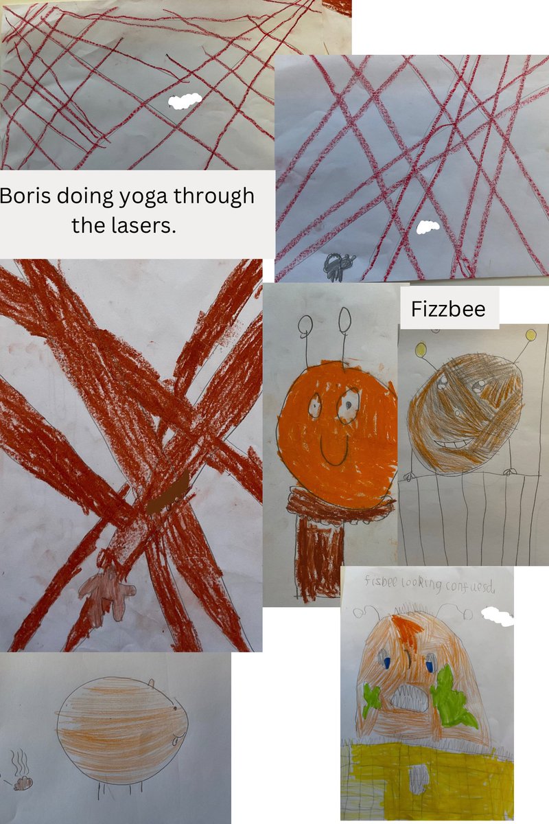 PrimaryWilts's tweet photo. ❤️❤️❤️ this. Asked the children to draw a picture of their favourite characters or parts (so far) from @CRSains Slugs invade the Jam Factory. They took a lot home but let me keep these. #lovereading #ks1 https://t.co/GYxFHRegCK