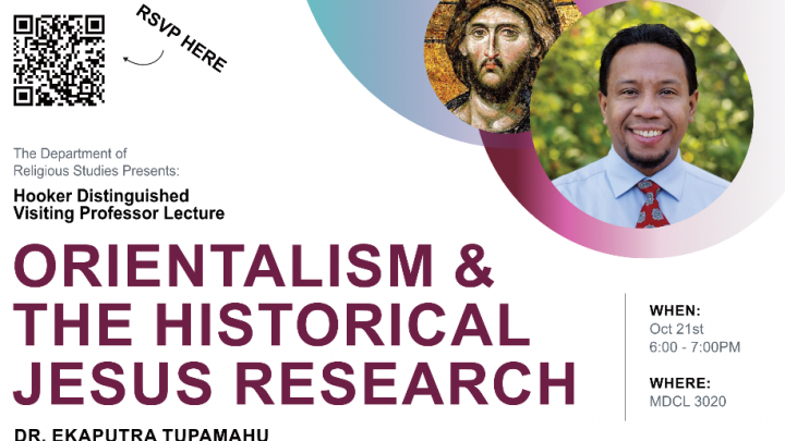 Today at 6pm, Dr. Ekaputra Tupamahu will deliver the Hooker Distinguished Visiting Professor Lecture at McMaster University on the topic of Orientalism and Historical Jesus research.

To RSVP to attend in person or on Zoom, please click the following link: forms.office.com/pages/response…