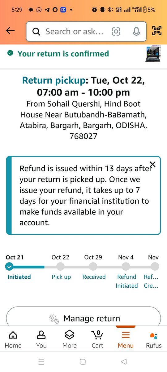 BiswalKalyab's tweet photo. @JeffBezos @amazonIN @amazon It's been a horrible experience of return pick up and refund from Amazon service team
I have been waiting since 12 days in the hope some resolution will come but it's again and again they are trying to extend the date in the name of return issue again https://t.co/fp9PmTrWCV