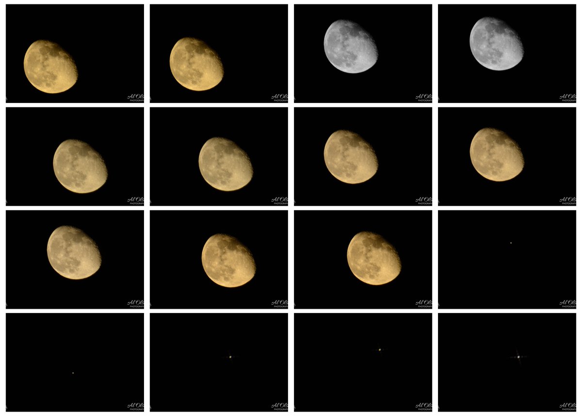OlsenSr1's tweet photo. And as promised, the 84% collection with Jupiter. The Moon was taken in various photo control modes starting with Vivid, then Monochrome, and Portrait, then Landscape, Jupiter, well it was taken the best I could, enjoy. @photoz_suez @PhotoRose1997 @admired_art @VisualsbySauter @BraydenCreation, @MoonHourSocial