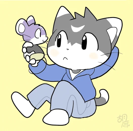 【創作】ツキカゲくんとラッちゃんひさびさに男子コンビ 