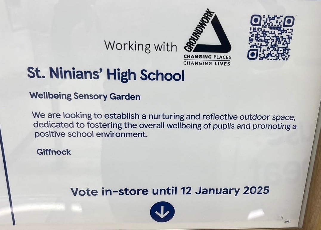 wellbeingsnhs's tweet image. Well-being sensory garden bid garden 🪴 
We currently have a Tesco stronger starts bid in local stores. Give us a thought when dropping in your blue tokens! @stninianshigh