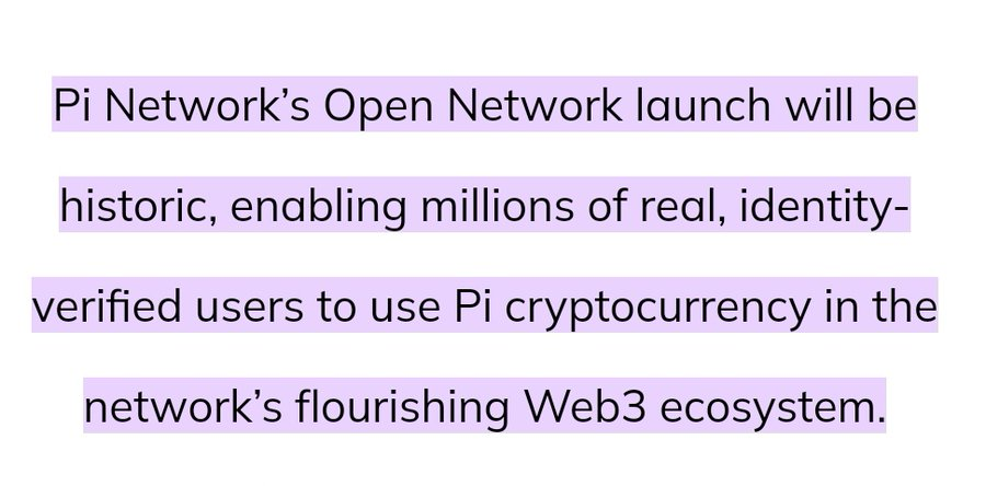 Remember what the <a href="/PiCoreTeam/">Pi Network</a> said. 

~The launch of the open network will be historic.