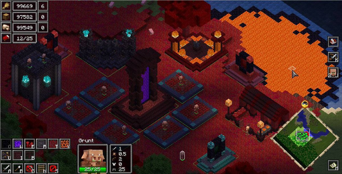planet_mcpe_com's tweet photo. Мод Reign of Nether превращает вашу игру в классическую RTS, подобную Warcraft или Age of Empires. Игра основана на ванильном Minecraft: в качестве расы вы можете выбрать крестьян, монстров или пиглинов. Также есть возможность играть с друзьями в мультплеере. https://t.co/4QLocUvYpO
