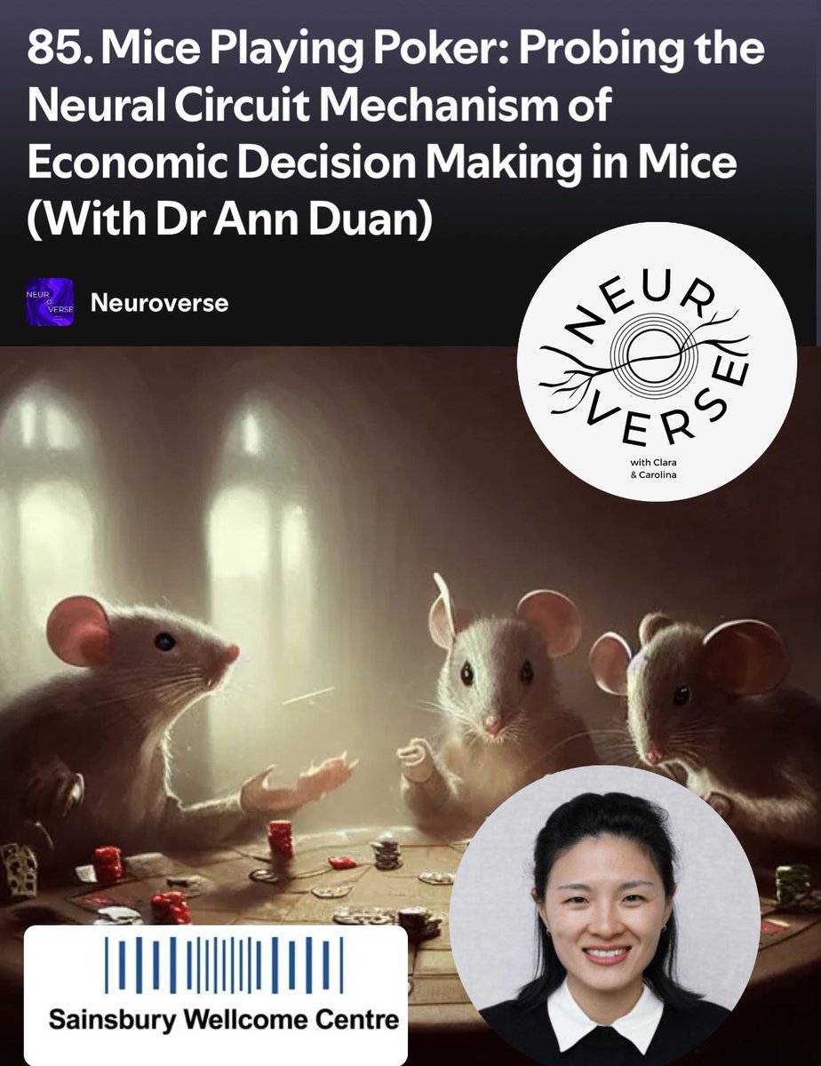 Neuroverse_Pod's tweet image. New episode!!🚨Tune in to this fun discussion with @AnnDuan2 on how animals make flexible decisions under risk, social influence, and the neural circuit mechanisms underlying these choices. open.spotify.com/show/4GrM2vLnT…