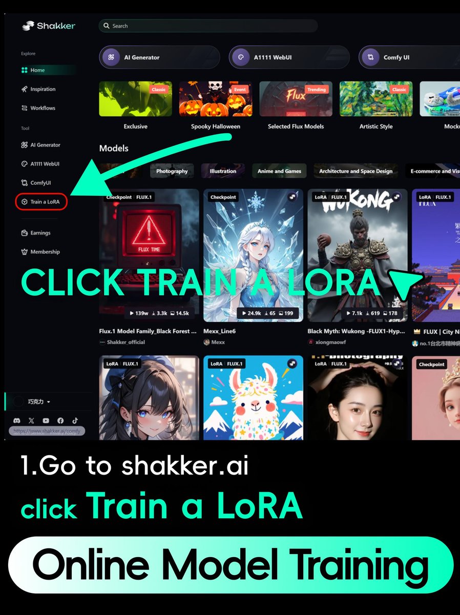 Aderek514's tweet photo. 📷 Ready to spice up your AI art skills with a dash of spooky fun 📷? Here is a detailed tutorial on training a Halloween-themed LoRA. Get ready to create your own unique! #shakkerai #loramodel #loratraining https://t.co/BEl9yLMgbT