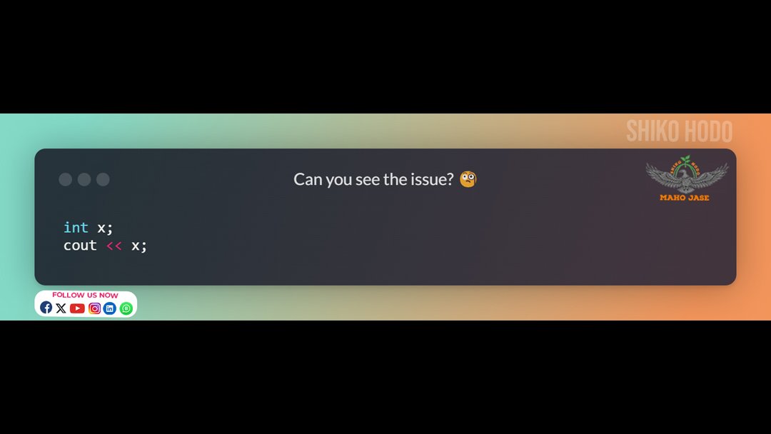 mahojase's tweet image. 🤔 Can You Spot the Initialization Error?
.
.
.
#CompileTimeError #CodeDebugging #ErrorFixing #CodingMistakes #SyntaxProblems #CodeSyntax #CppErrors #DebuggingCpp #ProgrammingErrors #InitializationErrorFix