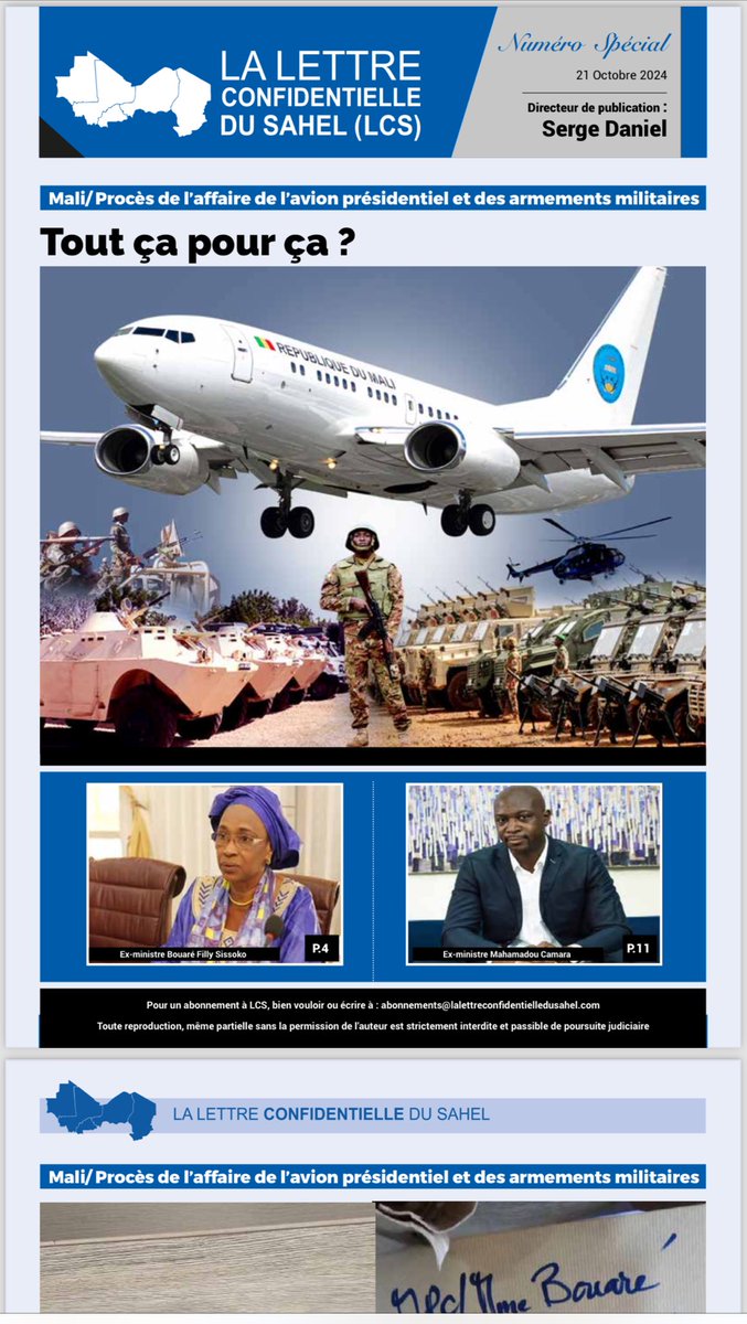 sergedanielinfo's tweet photo. #Mali-Justice/ Les dessous du procès de l'affaire de l'achat de l'avion présidentiel  et des équipements militaires. https://t.co/XdUxtrIShq