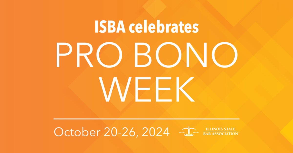 ISBAlawyer's tweet photo. Happy #NationalProBonoWeek! This year's theme is "Making Justice a Reality in Our Communities."

Join the ISBA as we CELEBRATE PRO BONO ACROSS ILLINOIS. 

Find out how you can get involved by visiting The Bar News: https://t.co/zKuLJggzlS 

#CelebrateProBono #ProBonoWeek2024 https://t.co/FHDAs4RLMm