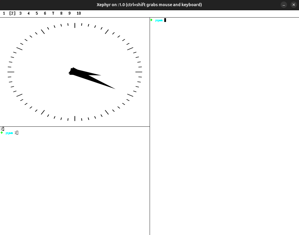 xmonader's tweet photo. I always wanted to create my own tiling window manager, this weekend I did!! https://t.co/Hce8q6eZGq