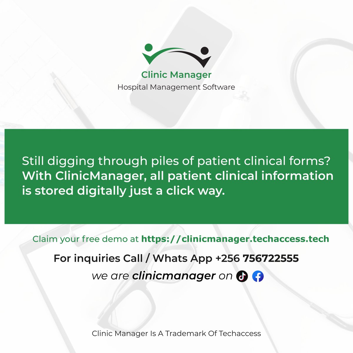 techaccess256's tweet image. 👩⚕️ All-in-One Hospital Management System | ClinicManager by TechAccess
Transform the way your hospital operates with ClinicManager – the complete solution for streamlining patient care, automating workflows, and boosting efficiency.
clinicmanager.techaccess.tech
+256756 722555