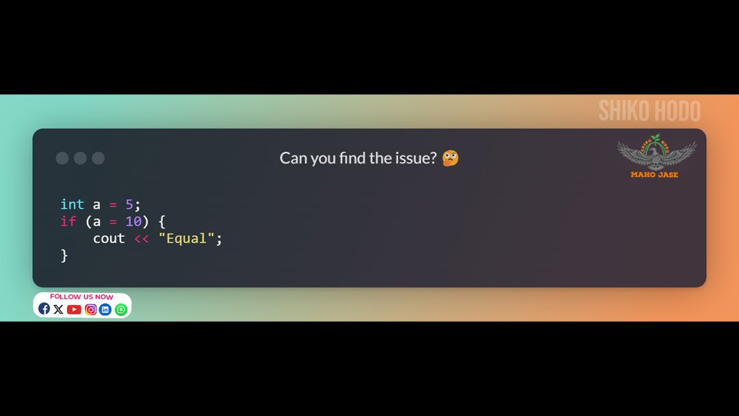 mahojase's tweet image. ⚠️ Did You Spot This Logical Mistake?
.
.
.
#LogicalError #CppLogic #CodeLogic #DebuggingLogic #ProgrammingMistakes #LogicMistakes #Debugging #CppDebugging #CodingErrors #CodeTroubleshooting