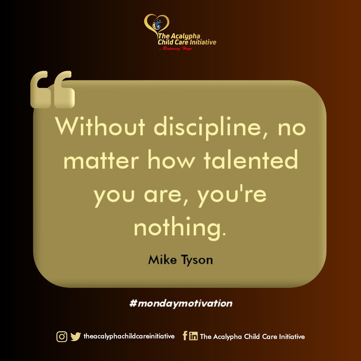 TACCInitiative's tweet photo. Discipline with dedicated effort amplifies to birth success.

#mondaymotivation
#restoringhope
#TACCINigeria https://t.co/bGwx5tG3iC