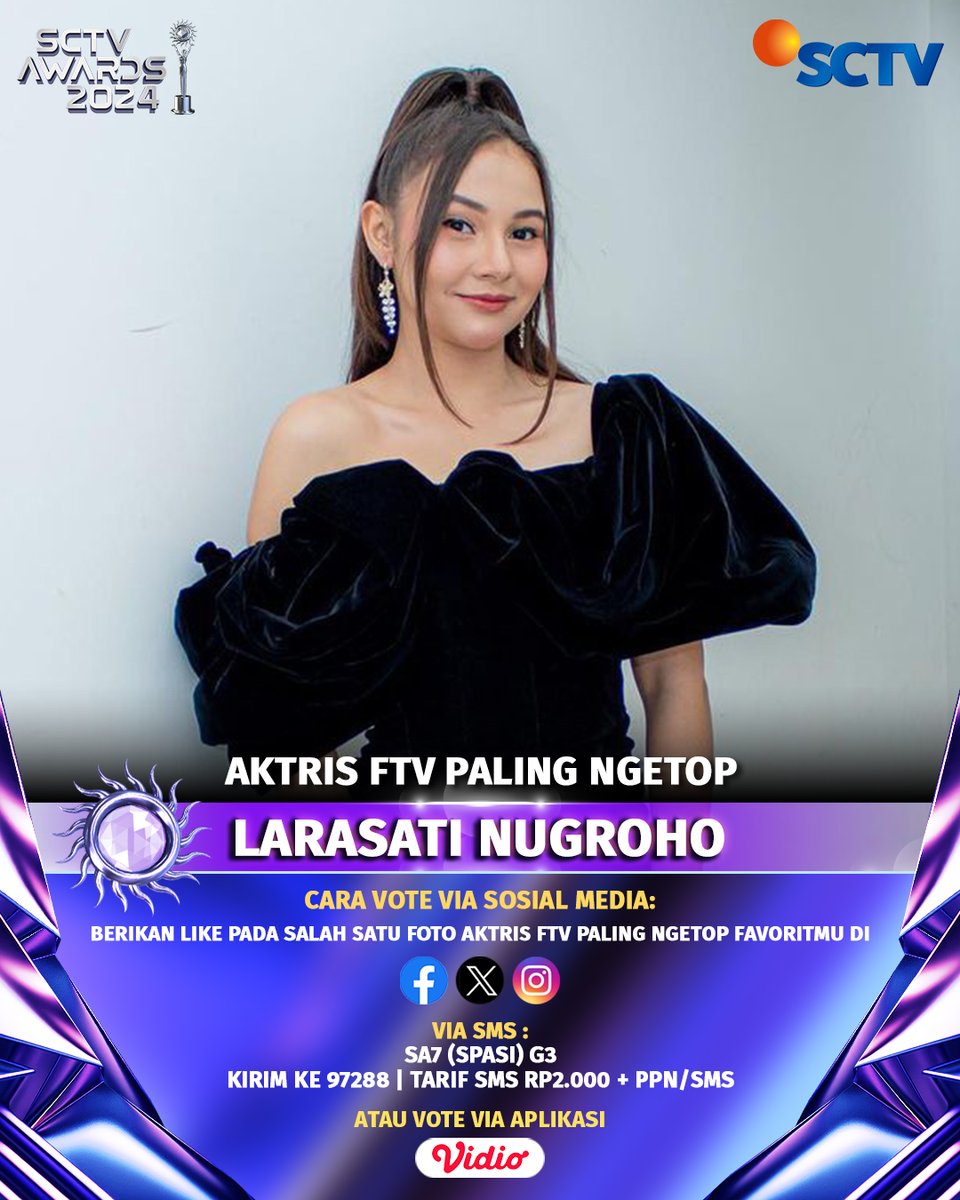Yuk, dukung Larasati Nugroho untuk menjadi "Aktris FTV Paling Ngetop" dengan cara follow akun social media SCTV dan like foto ini, ya!

#VoteSA2024 #SA7 #SA2024LarasatiNugroho #SCTVAwards2024 #SCTVSpesial