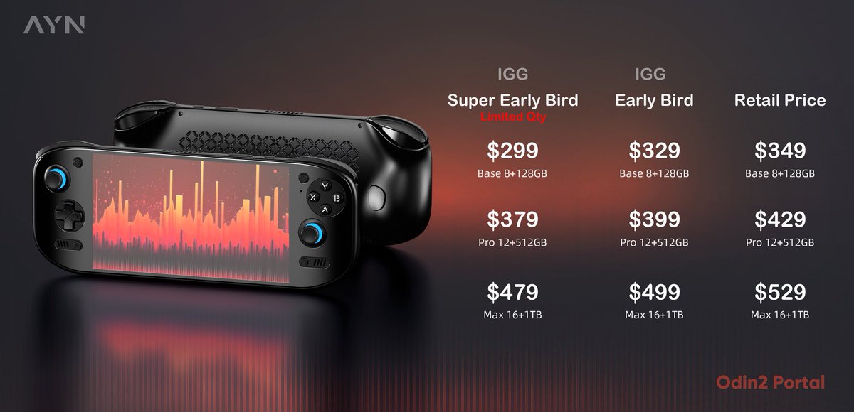 #Odin 2 portal pricing, I’m hoping this is as comfortable as the #Logitech g cloud #handheld