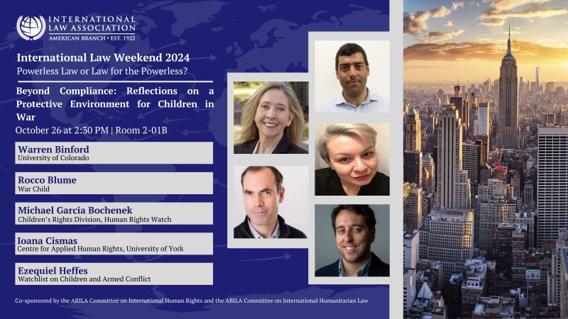 🚨Very much looking forward to sharing some initiatives to improve the situation of children affected by armed conflict at the <a href="/ABILA_official/">ABILA</a> 2024 International Law Weekend #ILW2024 in New York, alongside a great line-up of speakers👇👇👇
