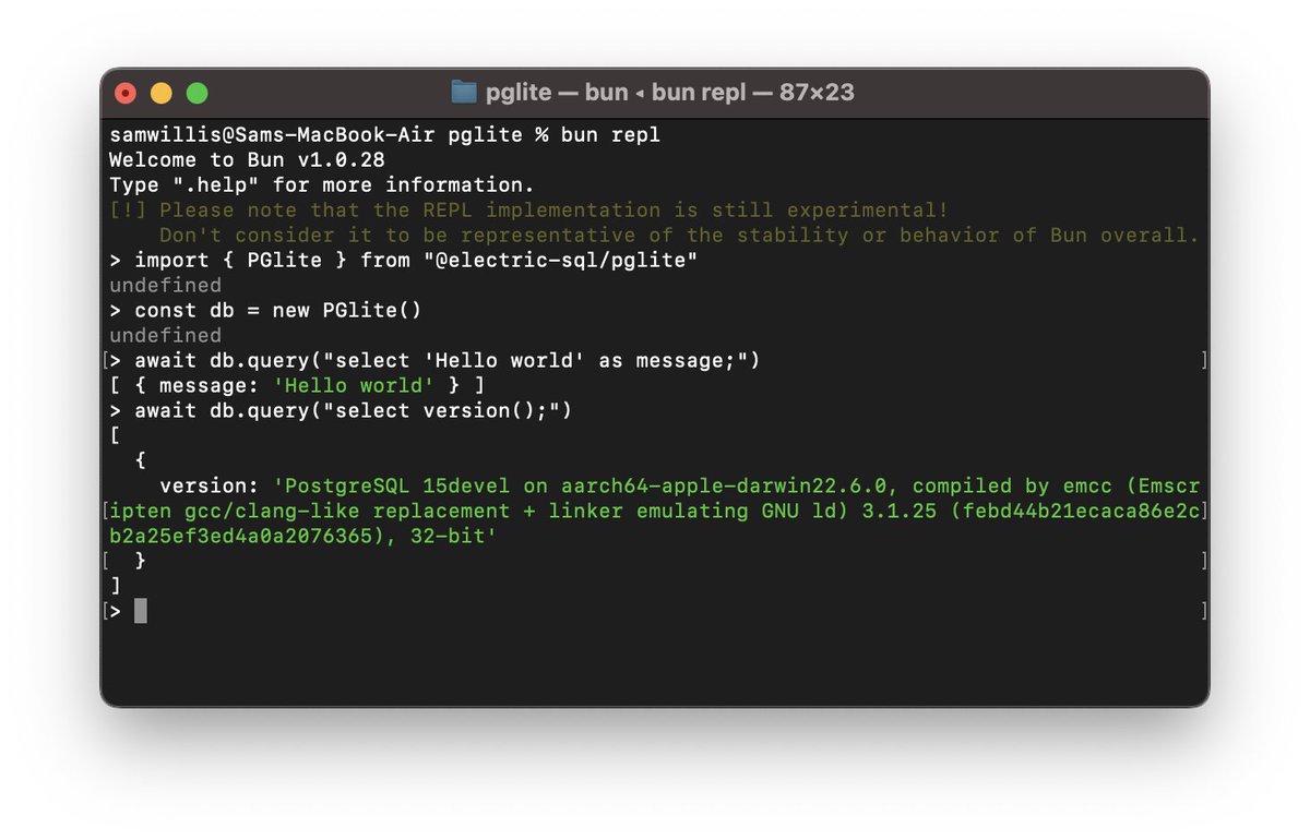 PGlite : une version légère de Postgres en WebAssembly, permettant de faire fonctionner une base de données Postgres dans un environnement JavaScript, comme un navigateur ou Node.js …

👉 En savoir plus : pglite.dev
👉 Le projet : github.com/electric-sql/p…