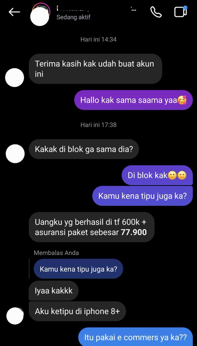 ffthmonth's tweet photo. SCAM ALERT ⚠️ #1
adakah yg lebih jahat dr iblis? adaa!! penipu ini, RENA OKTAVIANI sarjana hukum alumni untirt* ‼️
ss chat ini dr salah satu korban penipuan rena, dia beli ip 8+ via carousell yg lanjut cht wa &amp; transaksi via shopee dg split bill.

theard🔙 https://t.co/xLONdAuB1J https://t.co/8gWp7JCW87
