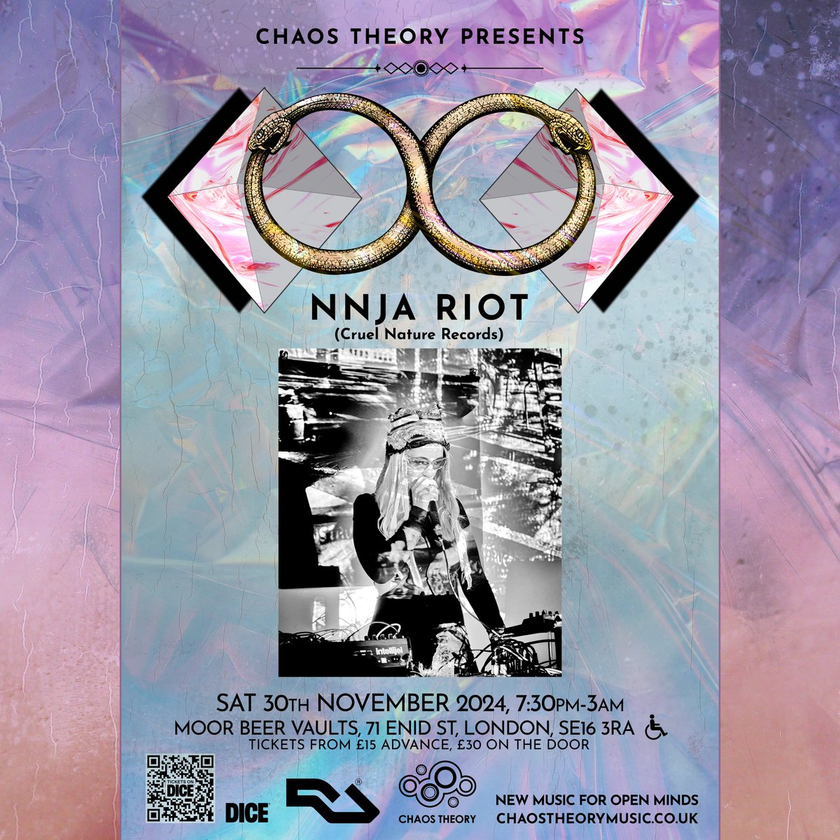 A chance to learn more about artist, synth inventor &amp; producer Nnja Riot, aka <a href="/Lisa_McKendrick/">Lisa McK</a>:
chaostheorymusic.co.uk/artist-profile…

Been loving her journey over the years, she's becoming quite a cult figure! Live set w/ <a href="/aya_yco/">🕳</a> Aja Ireland <a href="/riotmiloo/">Riotmiloo</a> Hesska <a href="/Shethethr0ne/">SHE THE THRONE</a> in November.