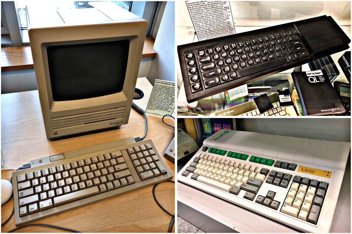 SWRetroComp's tweet photo. For today’s #RetroTrio we have the #Archimedes #A3010, #Sinclair #QL and #Apple #MacSE. Which do you keep, gift and delete from history? #RetroComputing #ComputerHistory #RetroGaming #VideoGames https://t.co/R18sifChN3