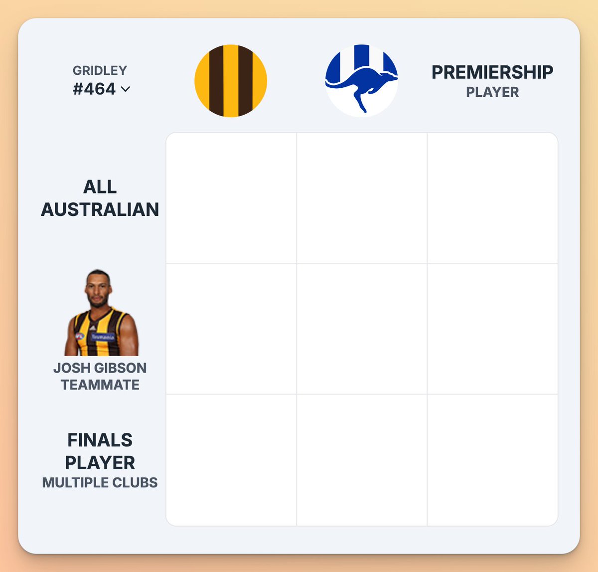 Gridley #464: Josh Gibson 🟤🦘🏆

▶️ Play at gridleygame.com