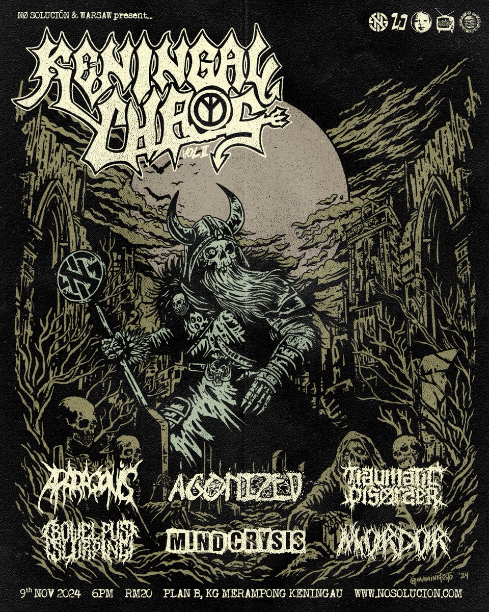 Days of chaos, nights of problems! This is it; the official lineup for Keningau Chaos Vol. 2 that stacked with punks and grindhead monsters, ready to take over Keningau! Short, fast, loud and chaos!