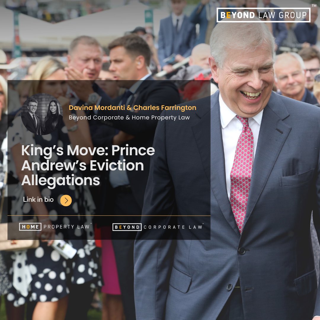 Beyond Law Group (@beyondlawgroup) on Twitter photo <a href="/BeyondCorpLaw/">Beyond Corporate</a>’s Davina Mordanti and <a href="/homepropertylaw/">Home Property Law</a>’s Charles Farrington look at Prince Andrew’s tenancy of the royal lodge and discuss what the King’s options are as a Landlord.
shorturl.at/6ae0Q
#princeandrew #commerciallease #residentiallease #propertylawyers <a href="/BeyondCorpLaw/">Beyond Corporate</a>’s Davina Mordanti and <a href="/homepropertylaw/">Home Property Law</a>’s Charles Farrington look at Prince Andrew’s tenancy of the royal lodge and discuss what the King’s options are as a Landlord.
shorturl.at/6ae0Q
#princeandrew #commerciallease #residentiallease #propertylawyers